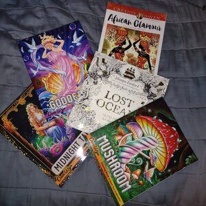 Coloring Books Bundle x5 (Coco Wyo, Johanna Basford & Creative Haven)